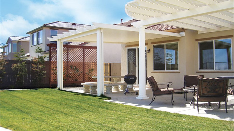 white patio cover outdoors