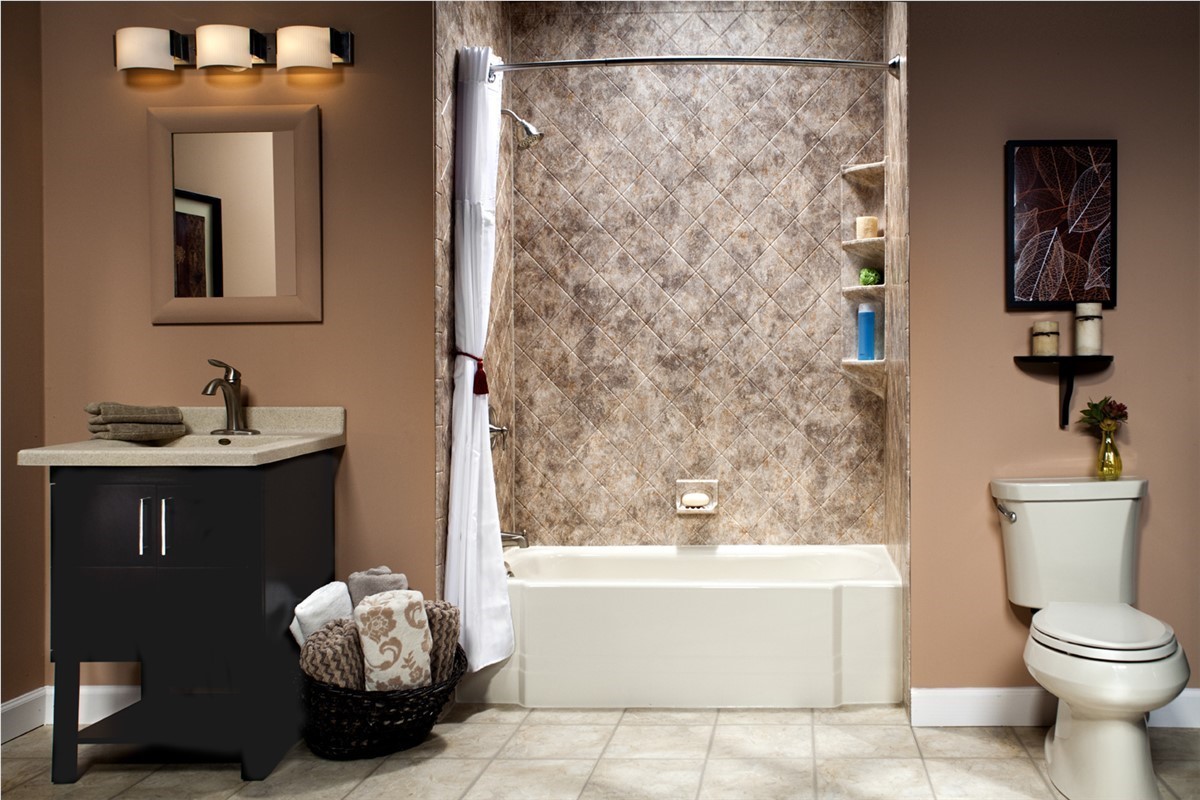 bathroom with beige walls
