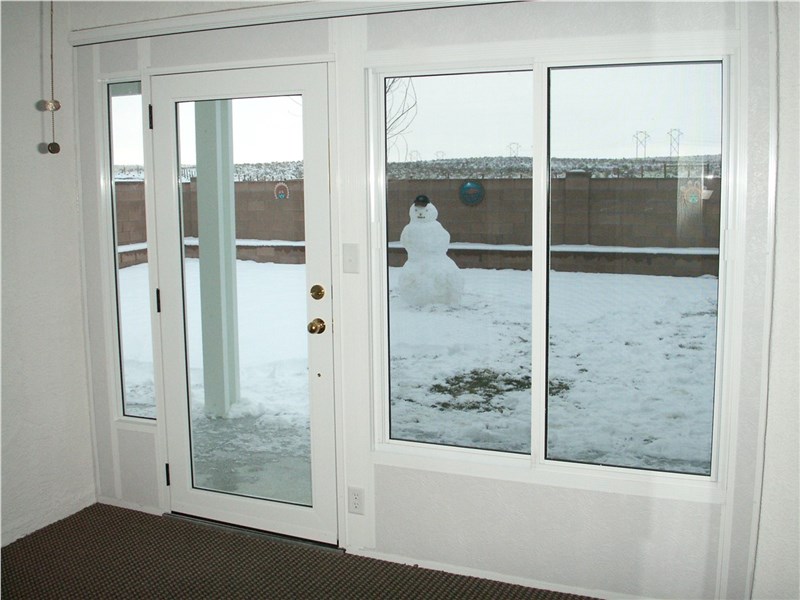 interior of sunroom in winter
