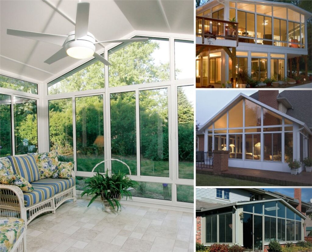 collage of sunrooms