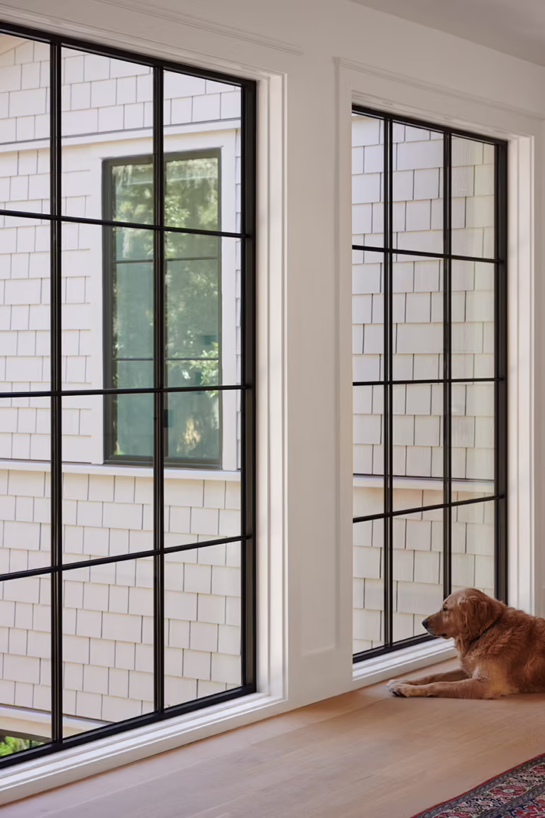 Close-up of a picture window in a New Mexico home