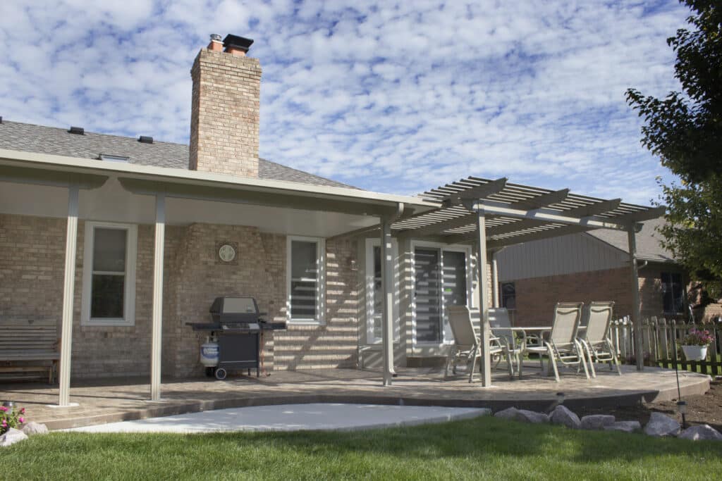 Pergola attached to a home exterior