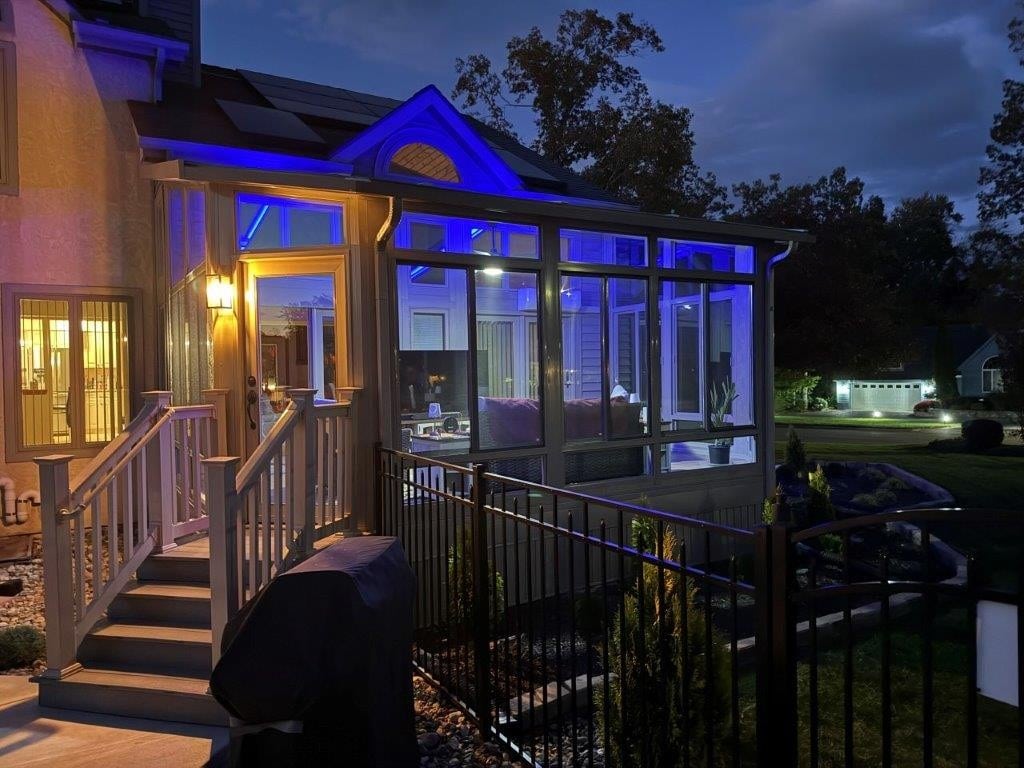 Interior view of a porch enclosure